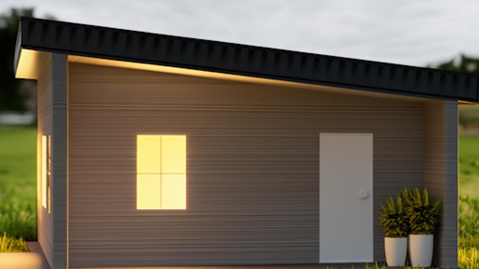 Image of 3D-printed concrete house 