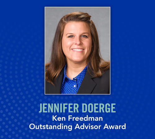 Jennifer Riggs Doerge, 2021 Ken Freedman Outstanding Advisor