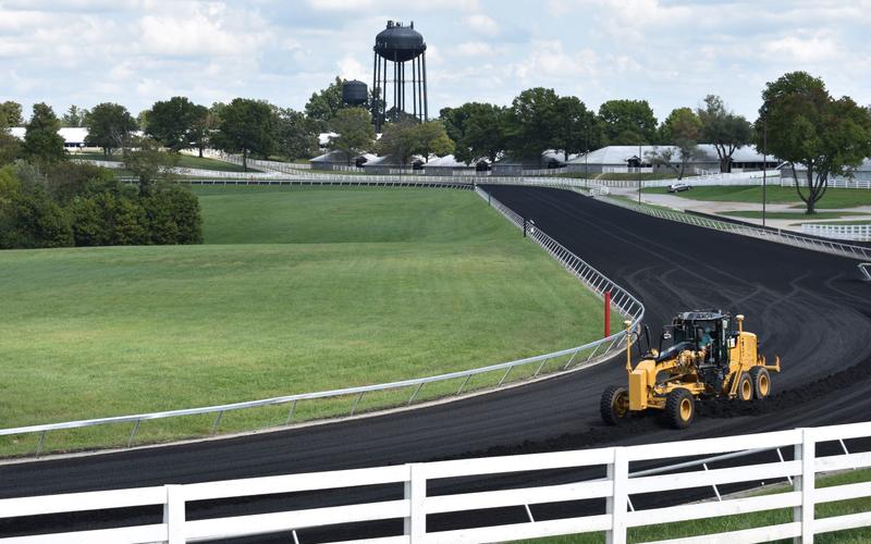 Racecourse grading in process. Photo by Katie Pratt.